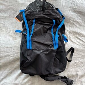 Storm Tech Black Backpack with Blue Highlights